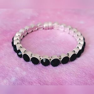Plunder Black Stone Magnetic Silver Bracelet Rare